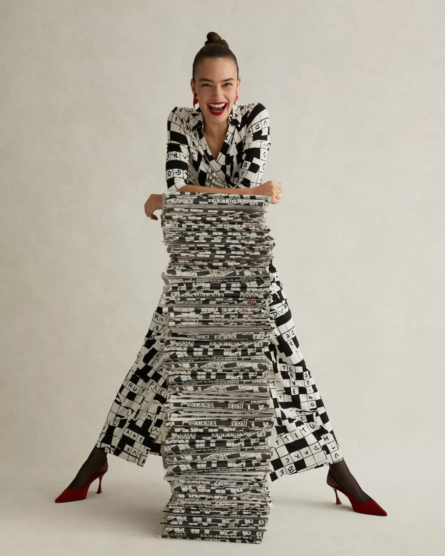 Abigail Silk Jersey Maxi Wrap Dress In Dvf 50Th Crossword Ivory^Diane von Furstenberg Discount