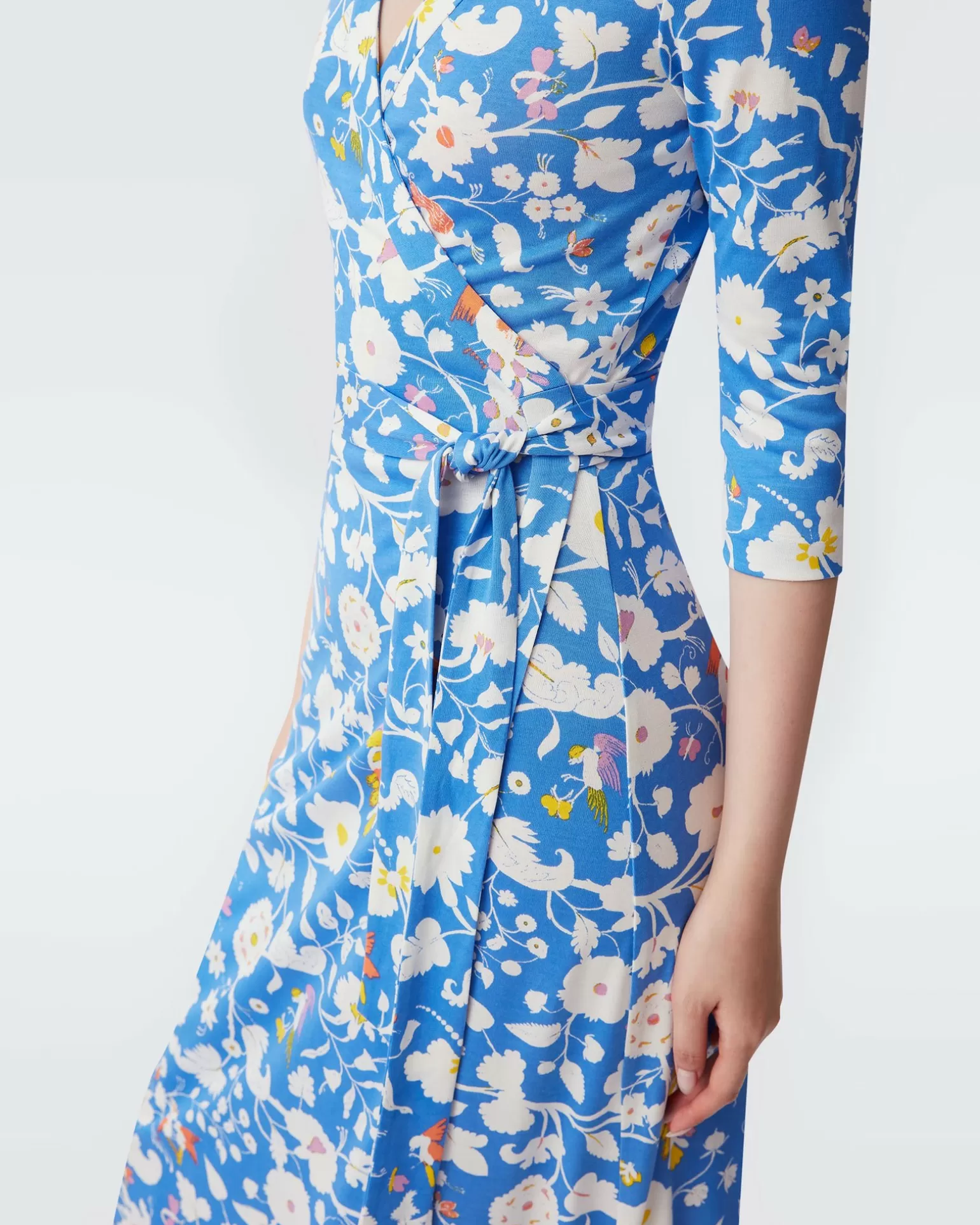 Abigail Silk Jersey Midi Wrap Dress In Signature Blue Fortuna^Diane von Furstenberg Clearance