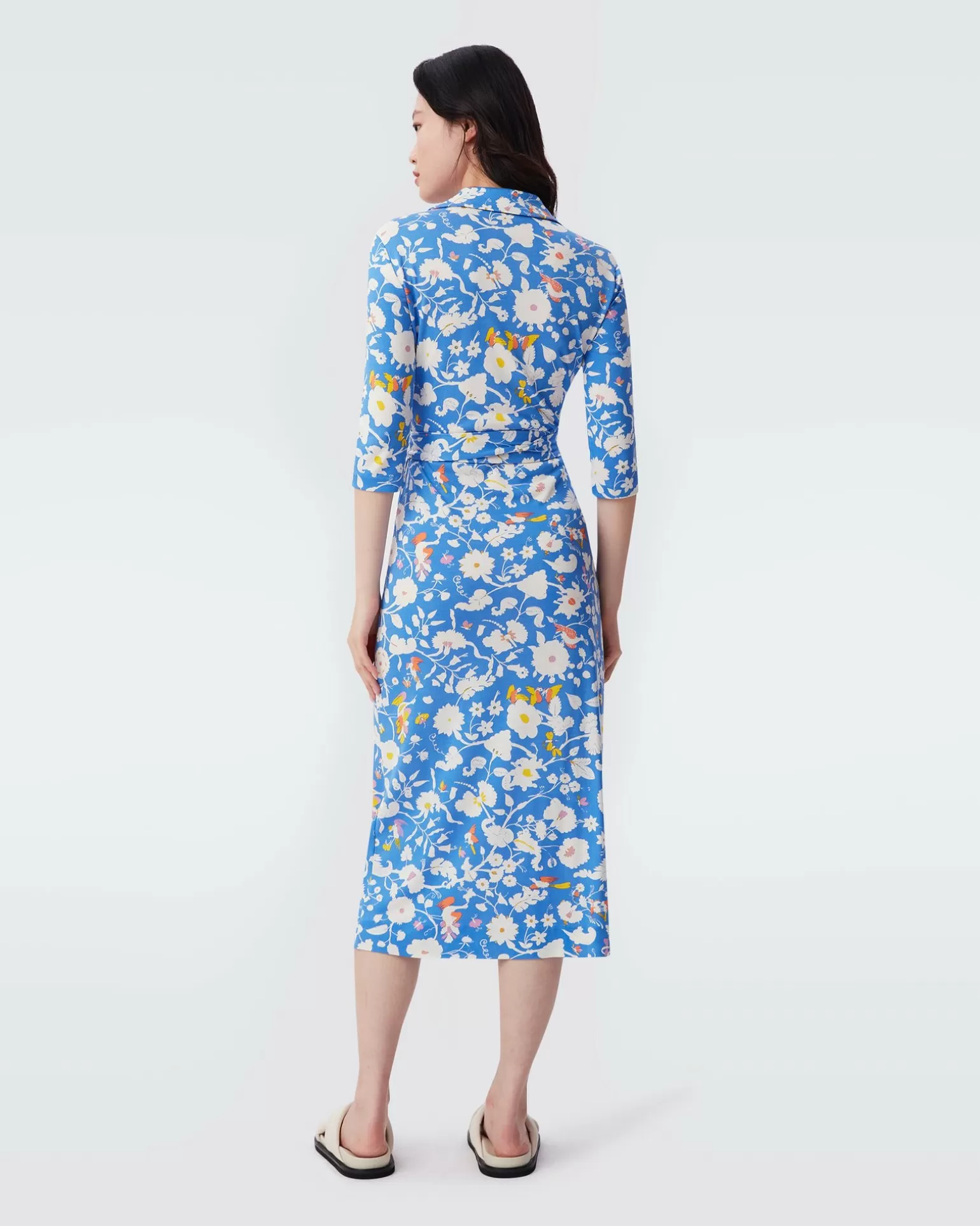 Abigail Silk Jersey Midi Wrap Dress In Signature Blue Fortuna^Diane von Furstenberg Clearance
