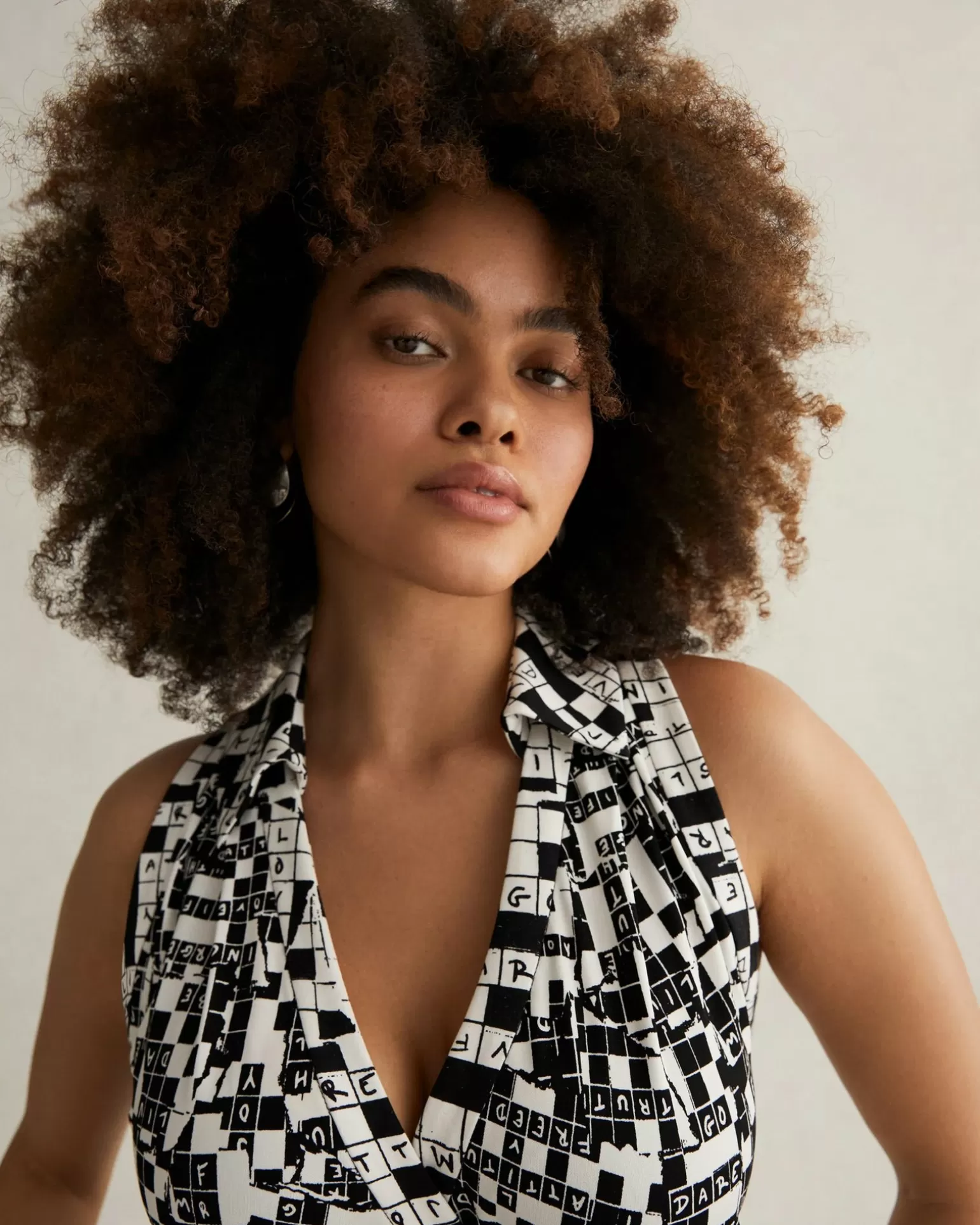 Ariane Top In Tiny Dvf 50Th Crossword Black^Diane von Furstenberg Sale