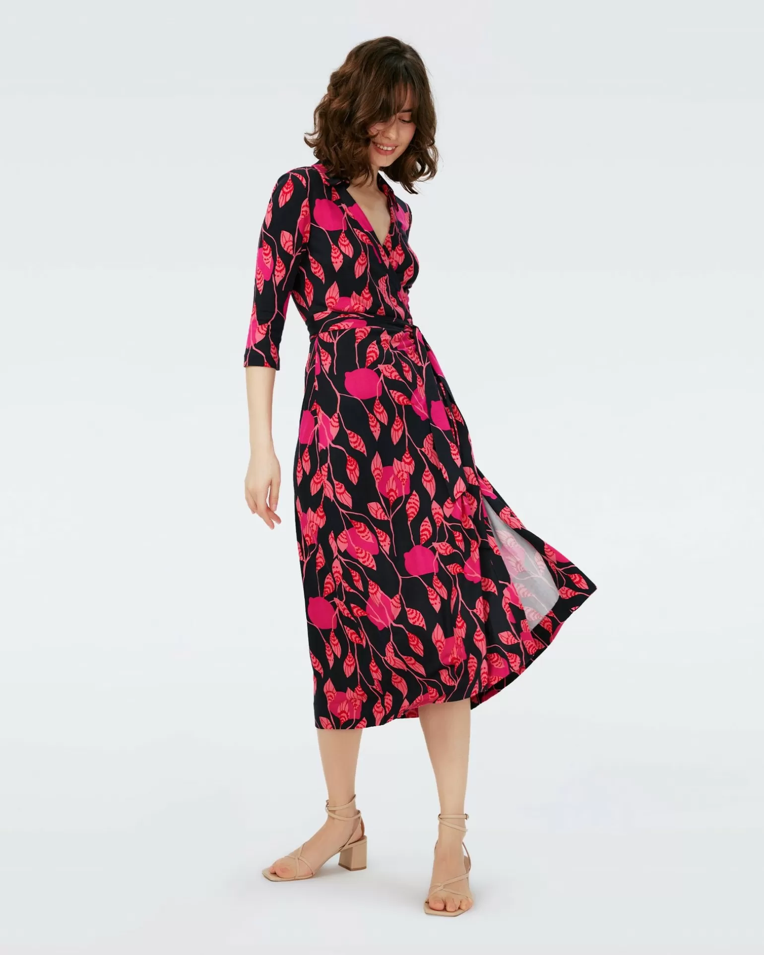 Dvf Abigail Midi Dress In Lantern Leaves Posion Pk Lg^Diane von Furstenberg Discount
