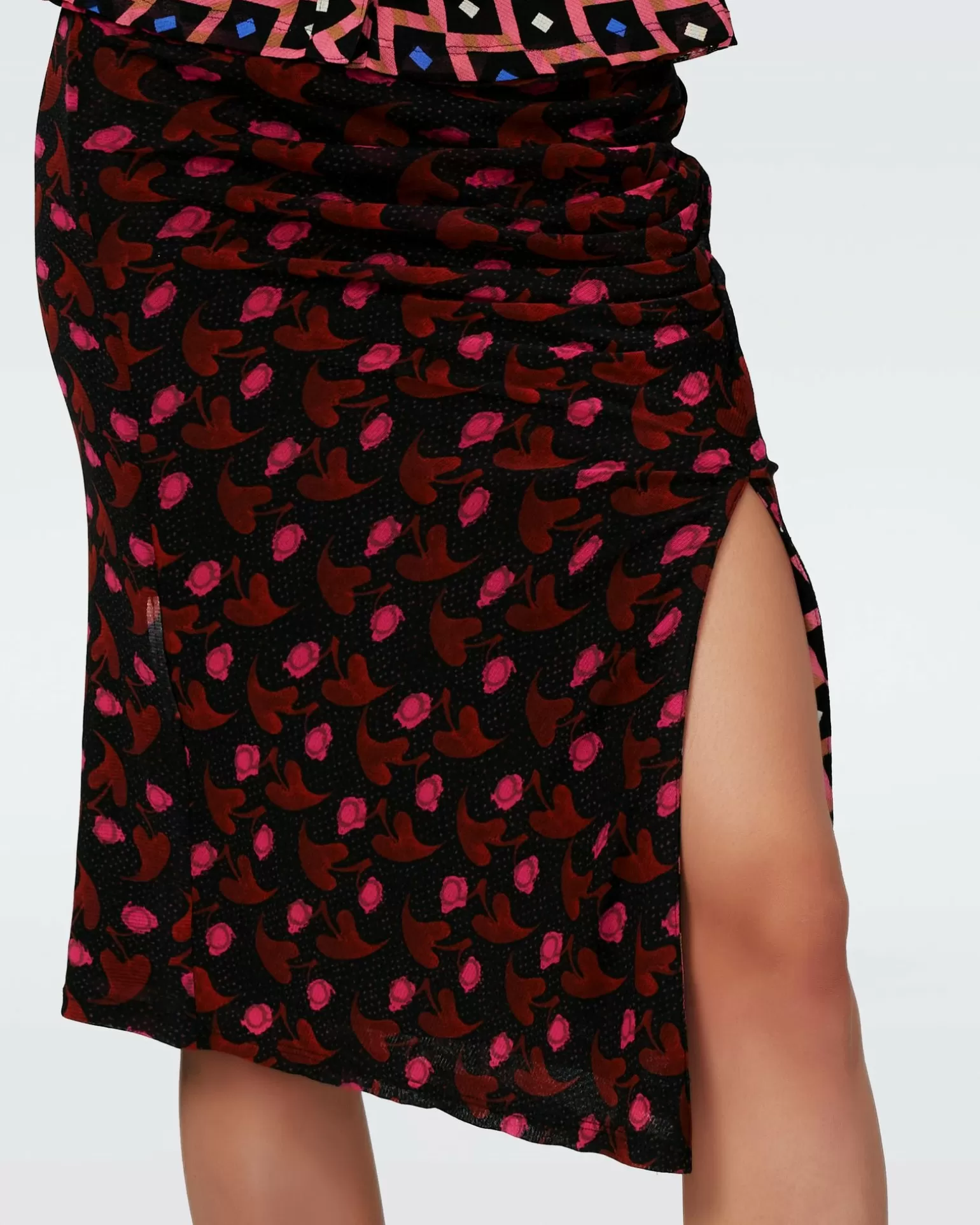 Dvf Dariella Reversible Skirt In Heart Leaves Blk/Dia Cubes Pk^Diane von Furstenberg Store