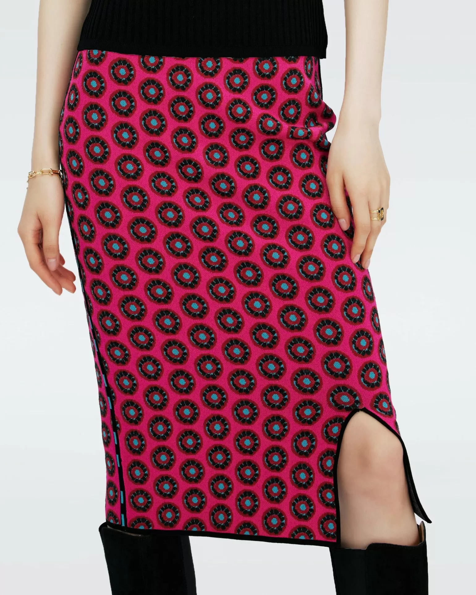 Dvf Gusta Skirt In Flwer Tie Poison Pink^Diane von Furstenberg Discount