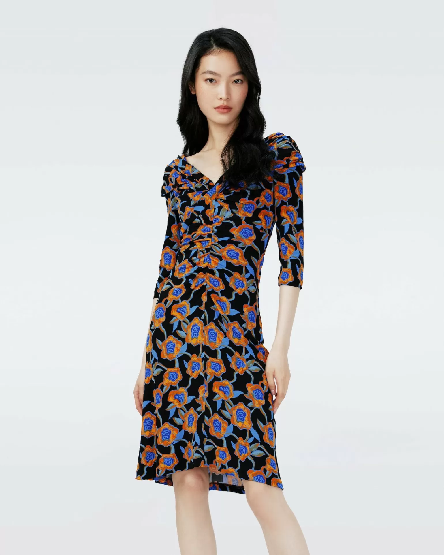Dvf Jim Dress In Oracle Rose Sm Blk Coffee^Diane von Furstenberg Best Sale