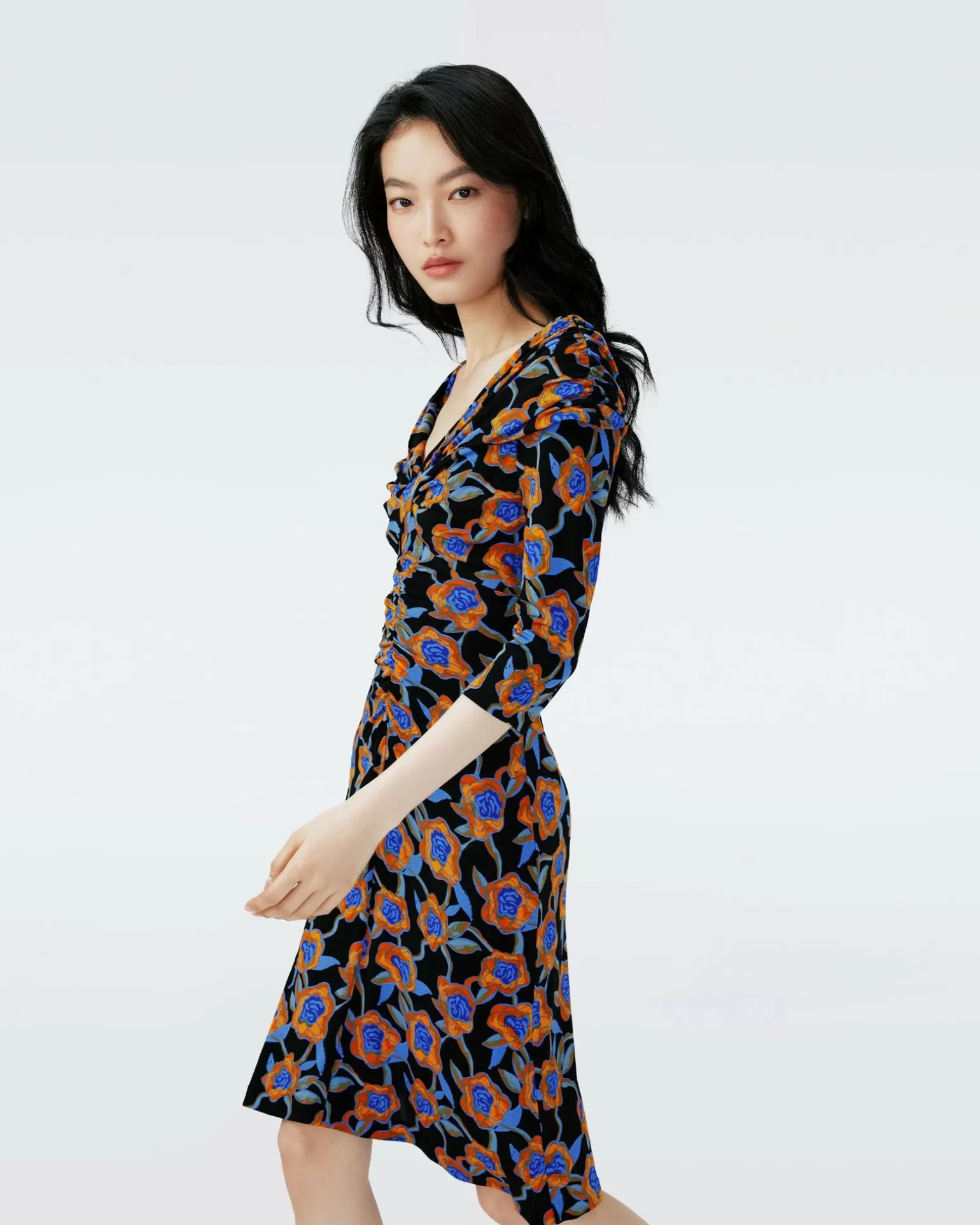 Dvf Jim Dress In Oracle Rose Sm Blk Coffee^Diane von Furstenberg Best Sale