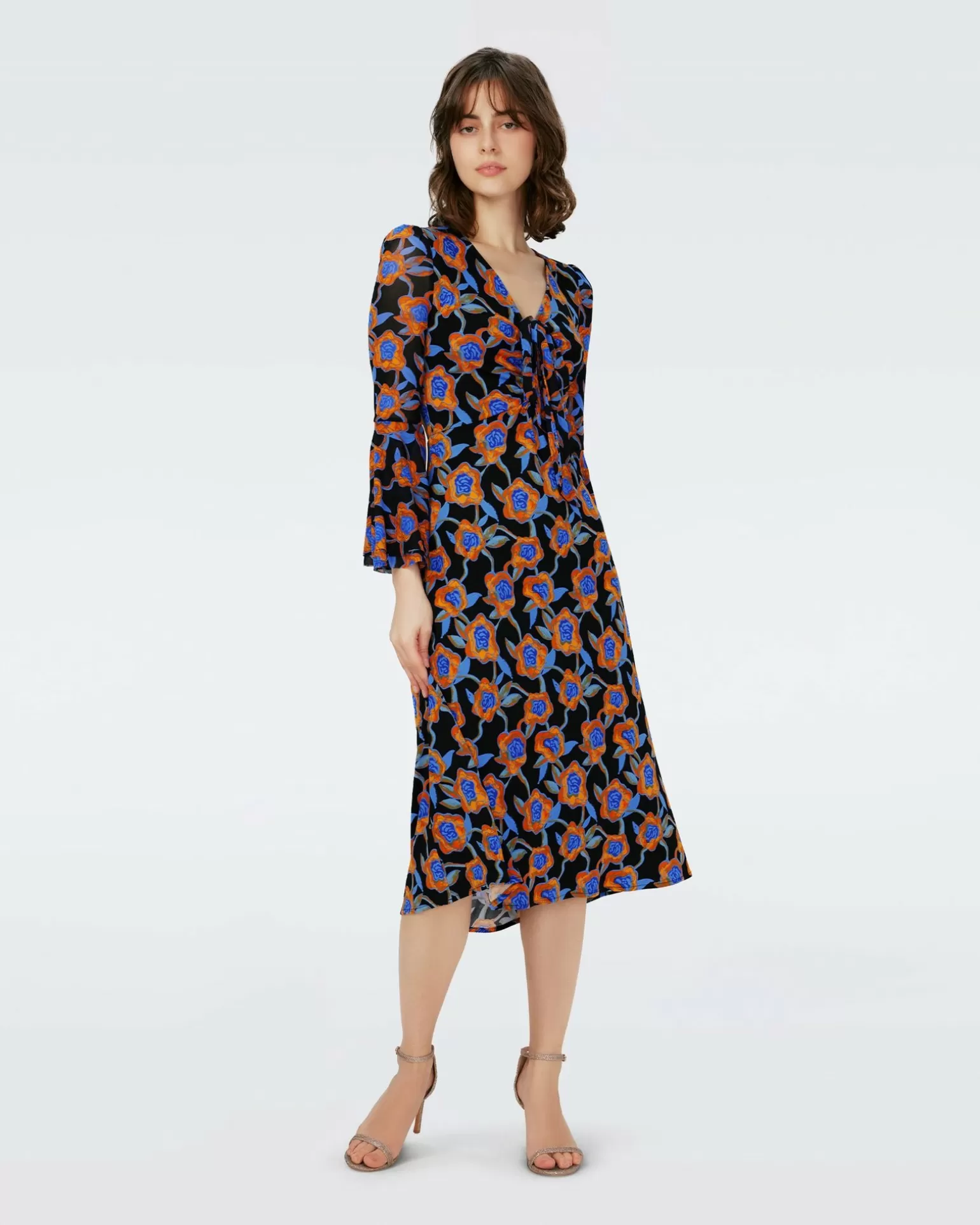 Dvf New Shauna Dress In Oracle Rose Sm Blk Coffee^Diane von Furstenberg Store