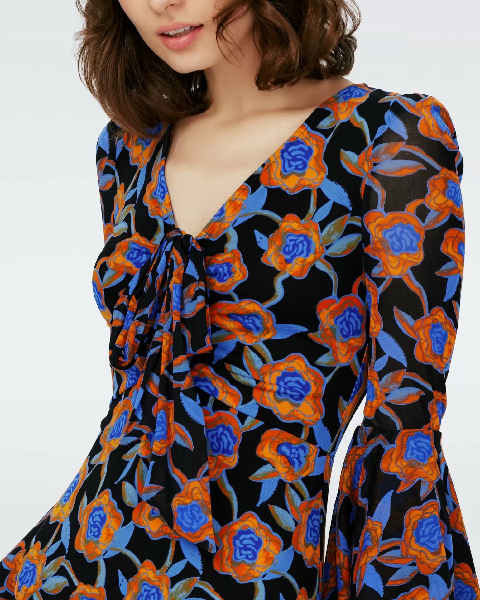 Dvf New Shauna Dress In Oracle Rose Sm Blk Coffee^Diane von Furstenberg Store