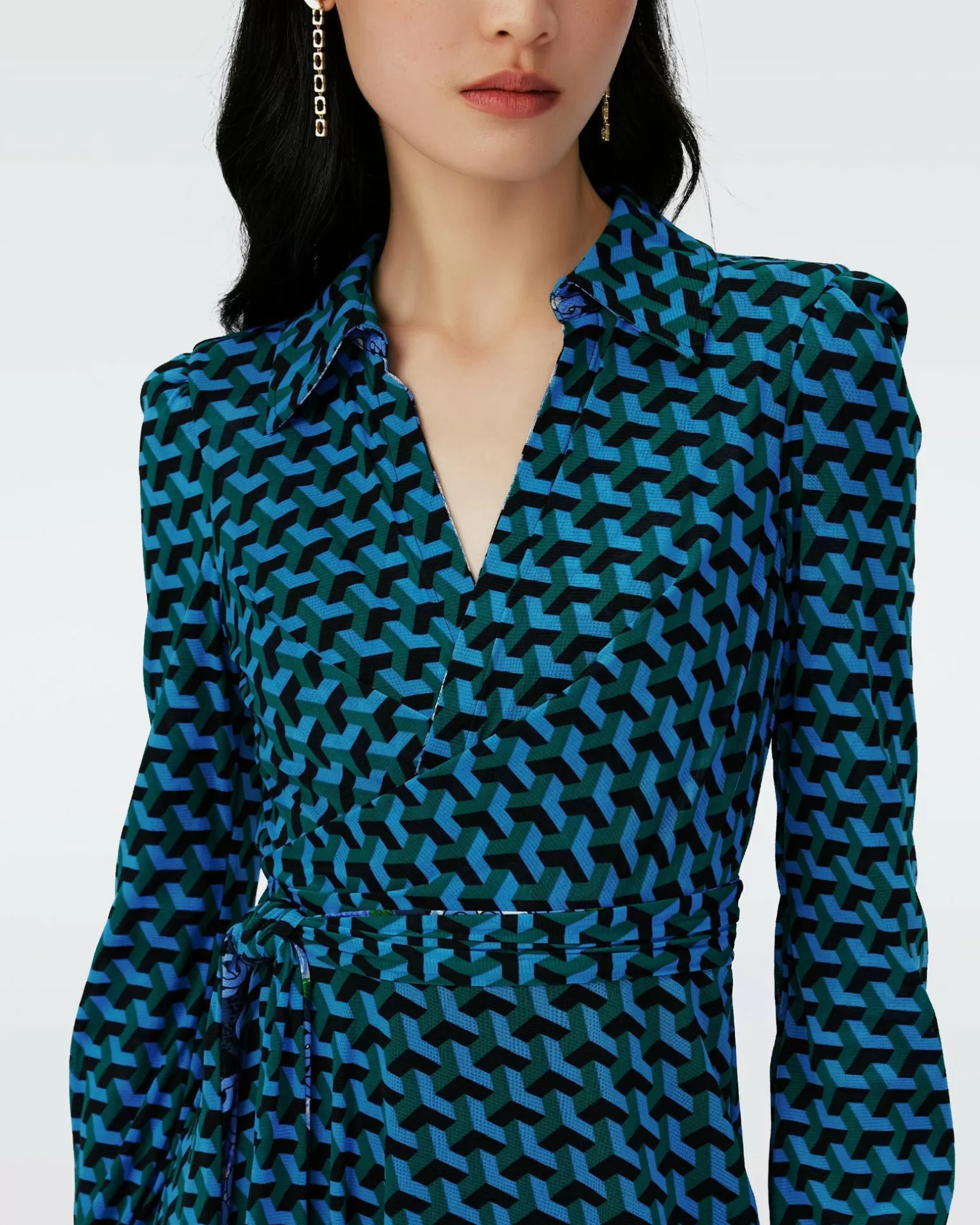 Dvf Phoenix Reversible Dress In Dragon Dance/3D Cube Emerald^Diane von Furstenberg Best