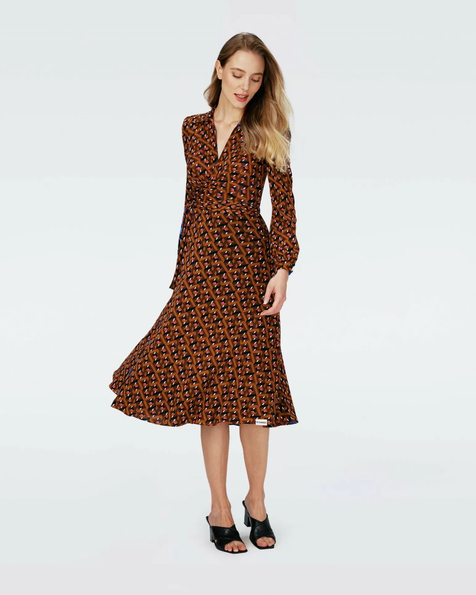 Dvf Phoenix Reversible Dress In Oracle R/Tarot Maze Blk Coffee^Diane von Furstenberg Store