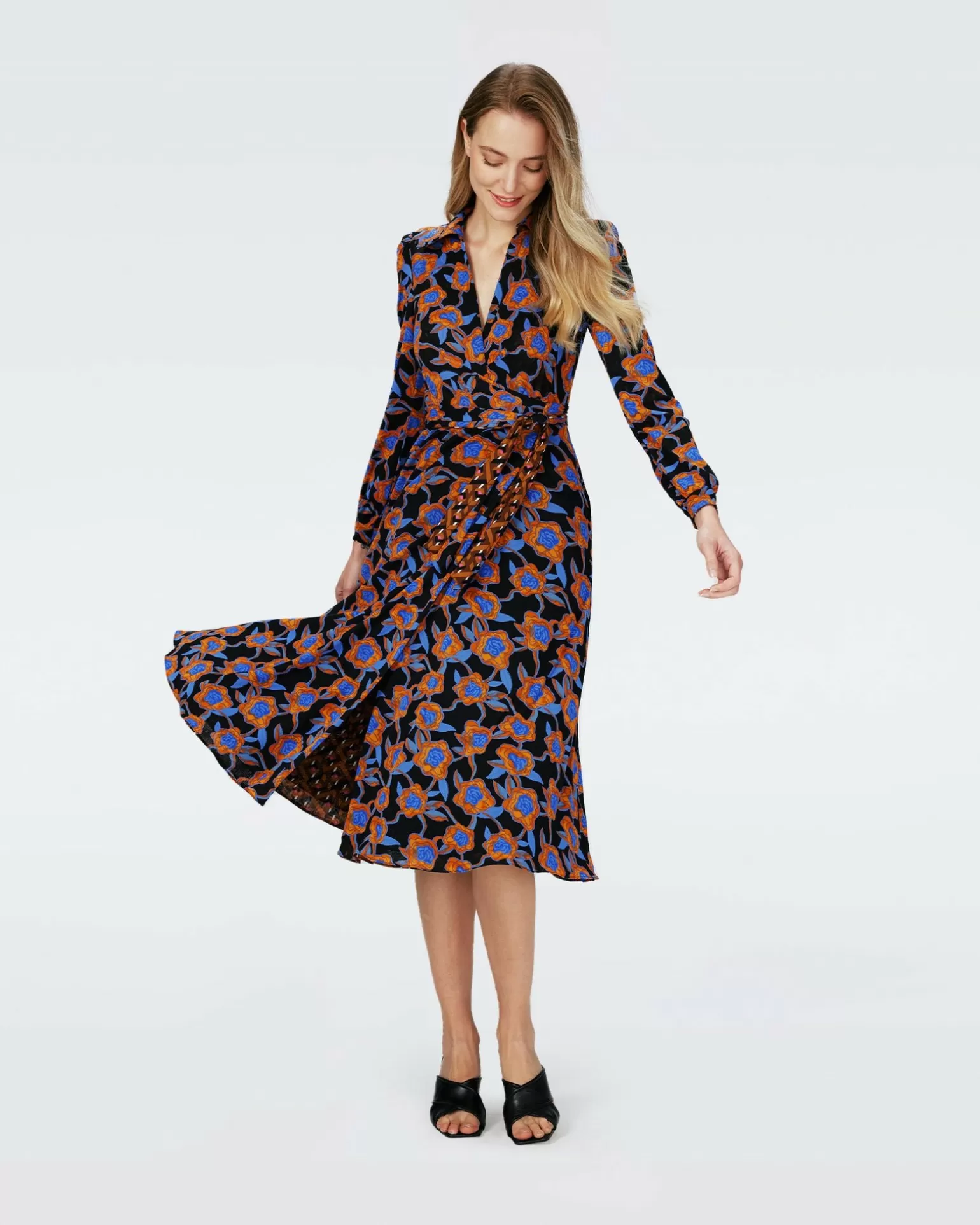 Dvf Phoenix Reversible Dress In Oracle R/Tarot Maze Blk Coffee^Diane von Furstenberg Store