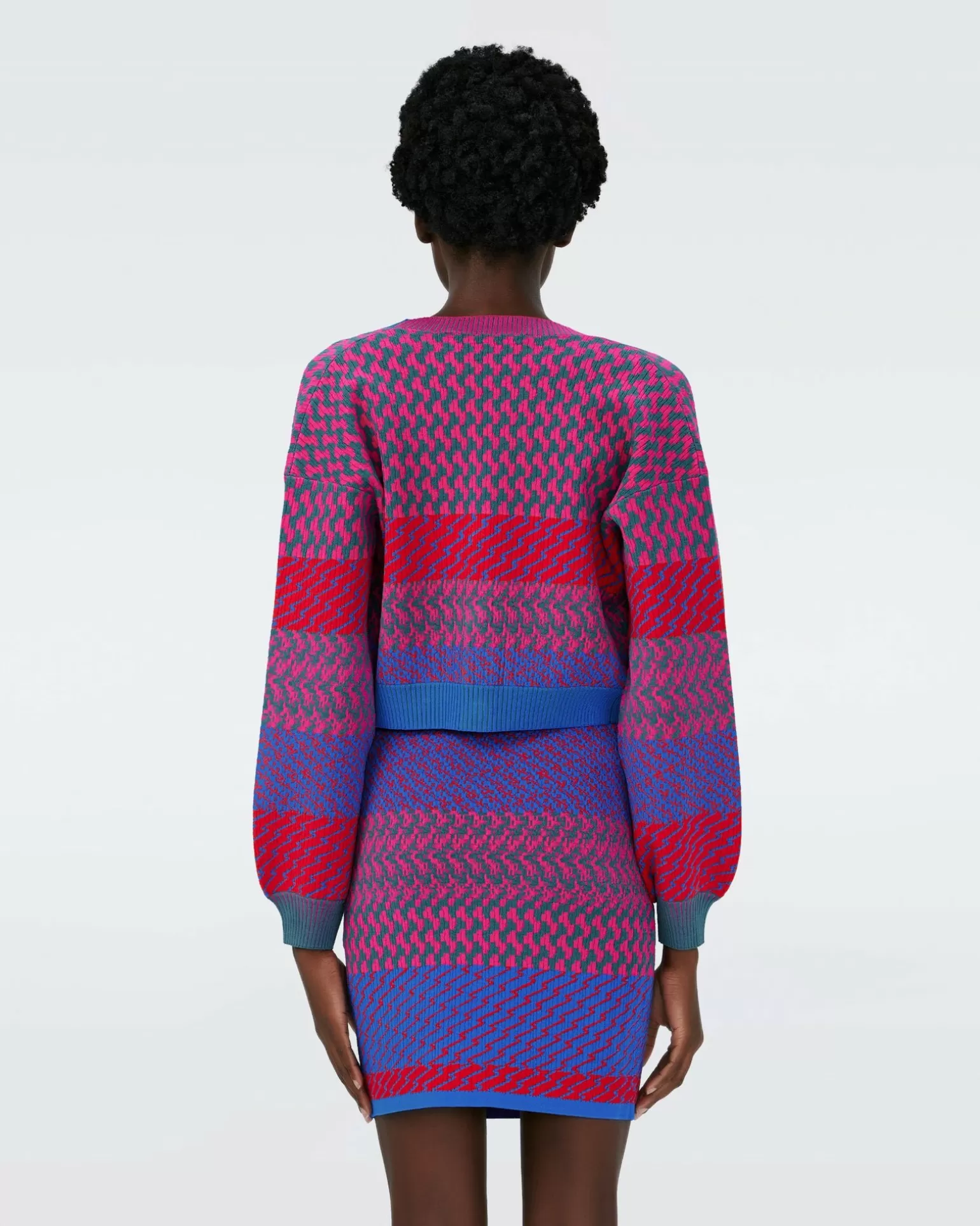 Dvf Rema Cardigan In Multicolor Zigzag Strip Pk/Bu^Diane von Furstenberg Sale