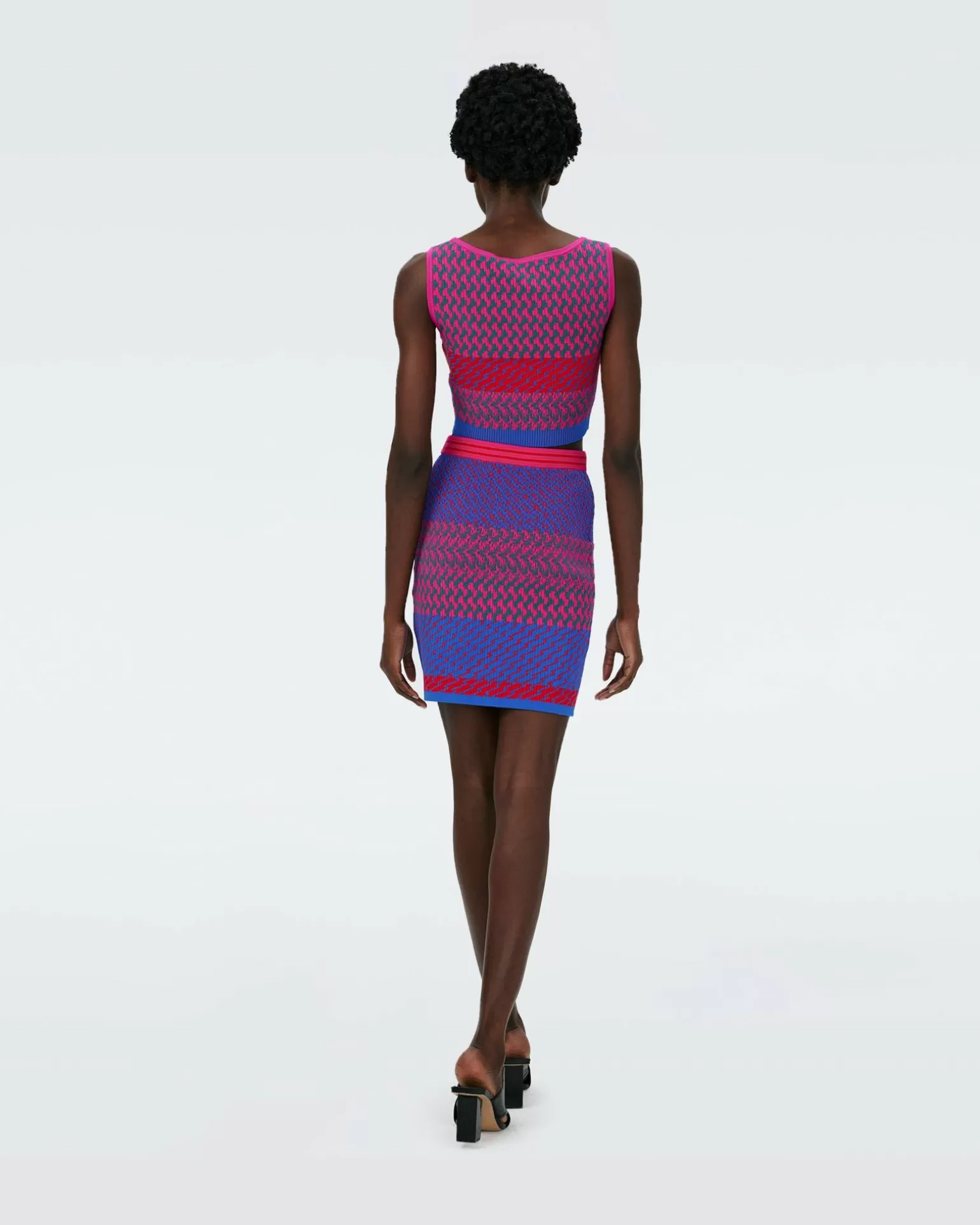 Dvf Viv Skirt In Multicolor Zigzag Strip Pk/Bu^Diane von Furstenberg Clearance