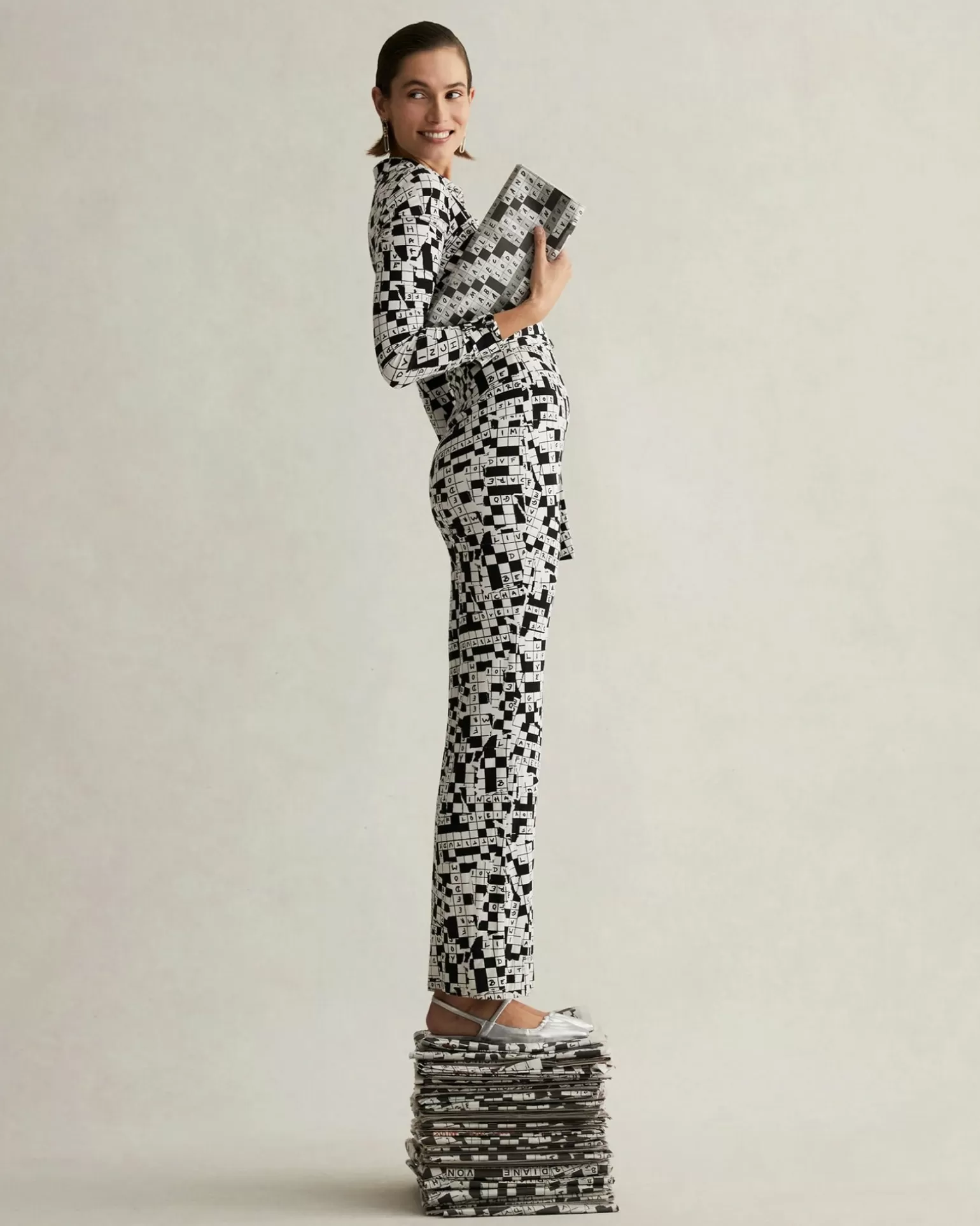 Michelle Jumpsuit In Tiny Dvf 50Th Crossword Ivory^Diane von Furstenberg Best Sale