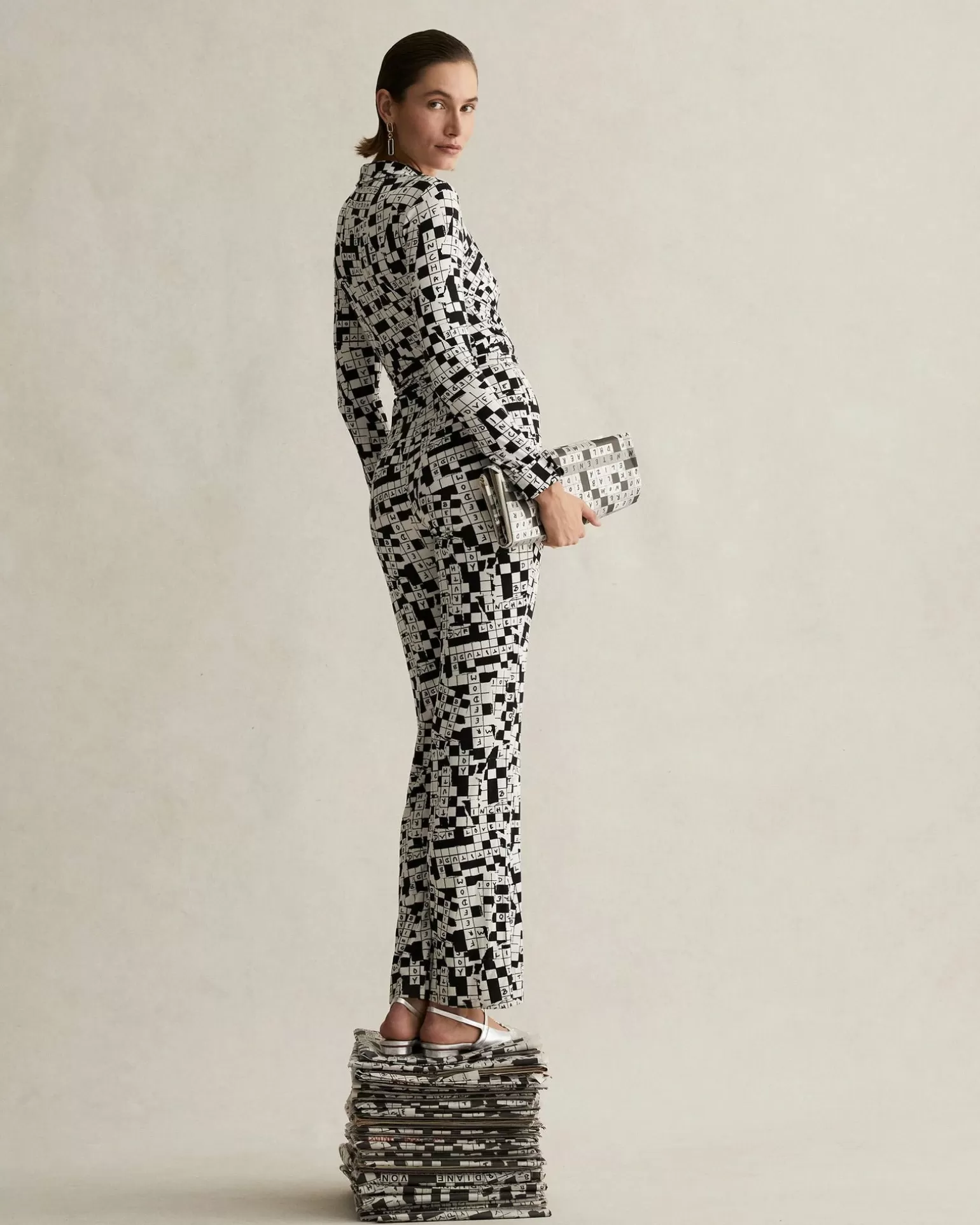 Michelle Jumpsuit In Tiny Dvf 50Th Crossword Ivory^Diane von Furstenberg Best Sale