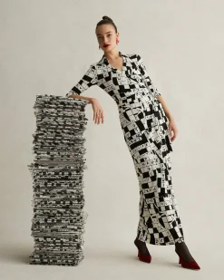 Abigail Silk Jersey Maxi Wrap Dress In Dvf 50Th Crossword Ivory