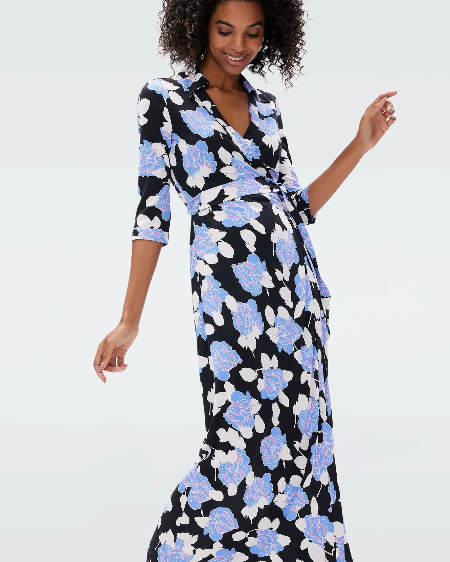 Abigail Silk Jersey Maxi Wrap Dress