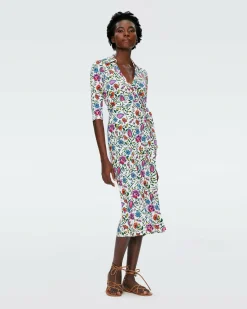 Abigail Silk Jersey Midi Wrap Dress