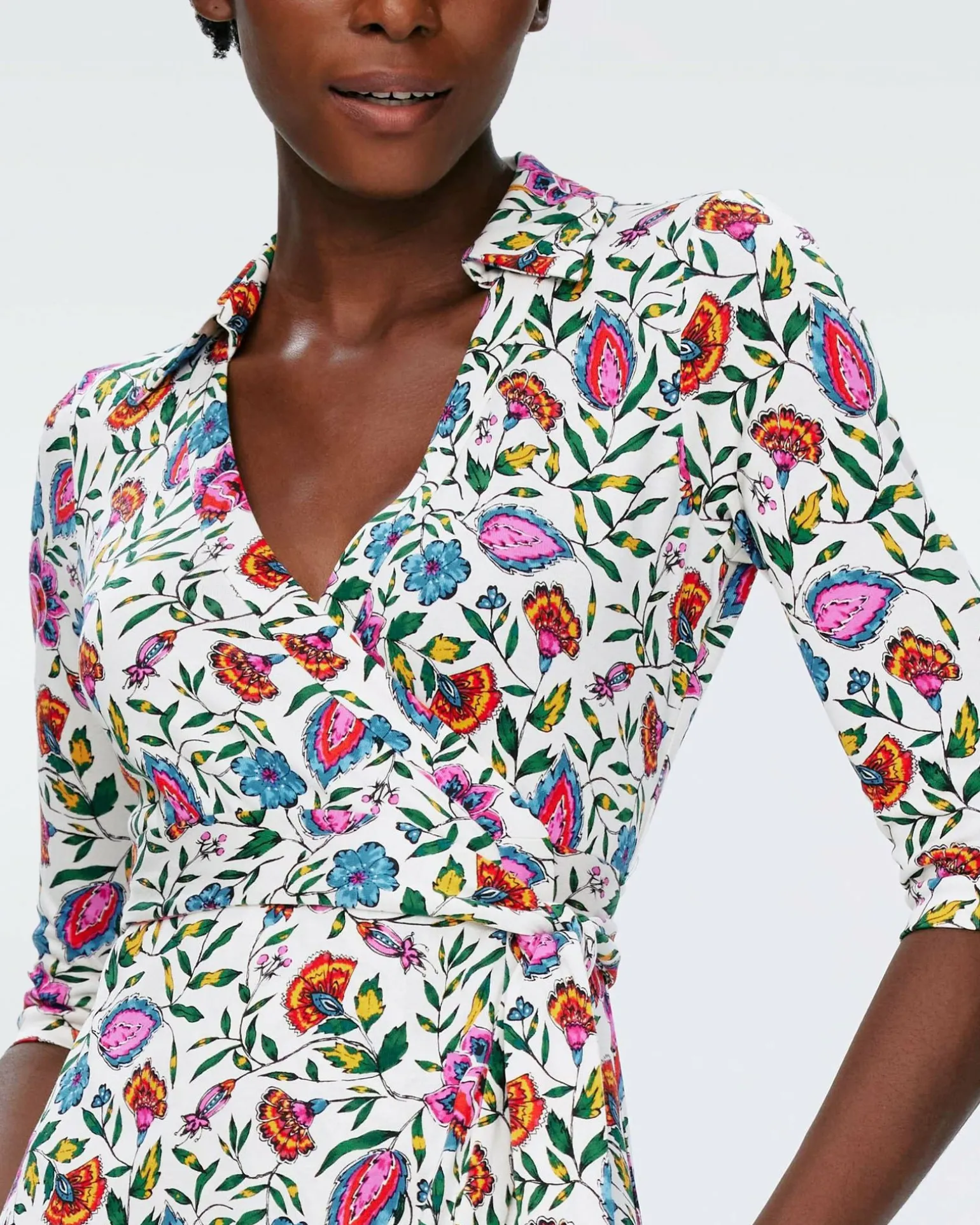 Abigail Silk Jersey Midi Wrap Dress