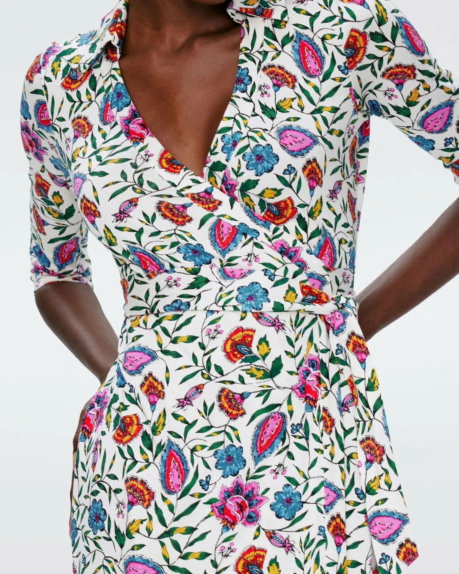 Abigail Silk Jersey Midi Wrap Dress