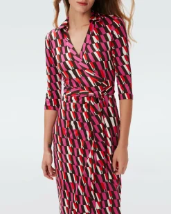 Abigail Silk Jersey Midi Wrap Dress