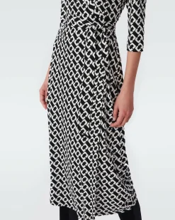 Abigail Silk Jersey Midi Wrap Dress