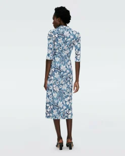 Abigail Silk Jersey Midi Wrap Dress