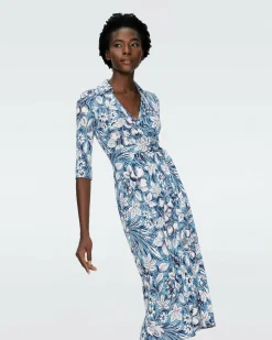 Abigail Silk Jersey Midi Wrap Dress