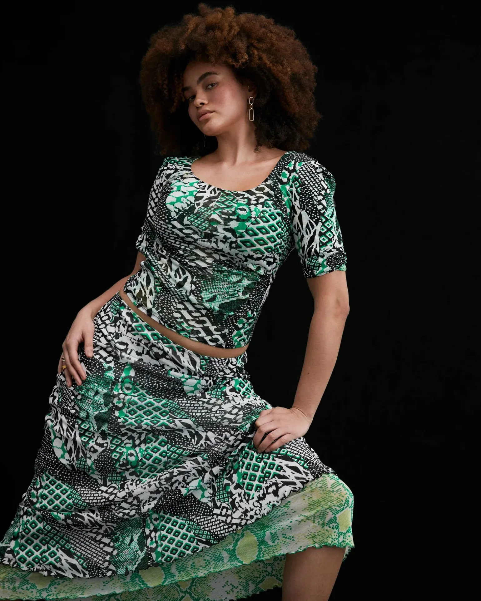 Darlene Reversible Mesh Skirt