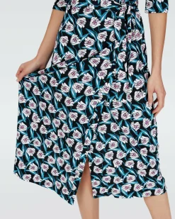 Dvf Abigail Midi Dress In Fortune Vine Ivory