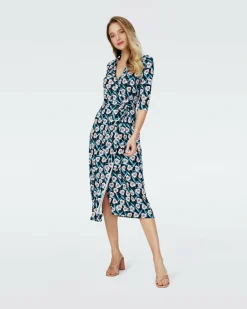 Dvf Abigail Midi Dress In Fortune Vine Ivory