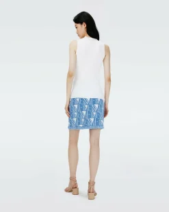 Dvf Alejandra Skirt In Dvf Logo Blue