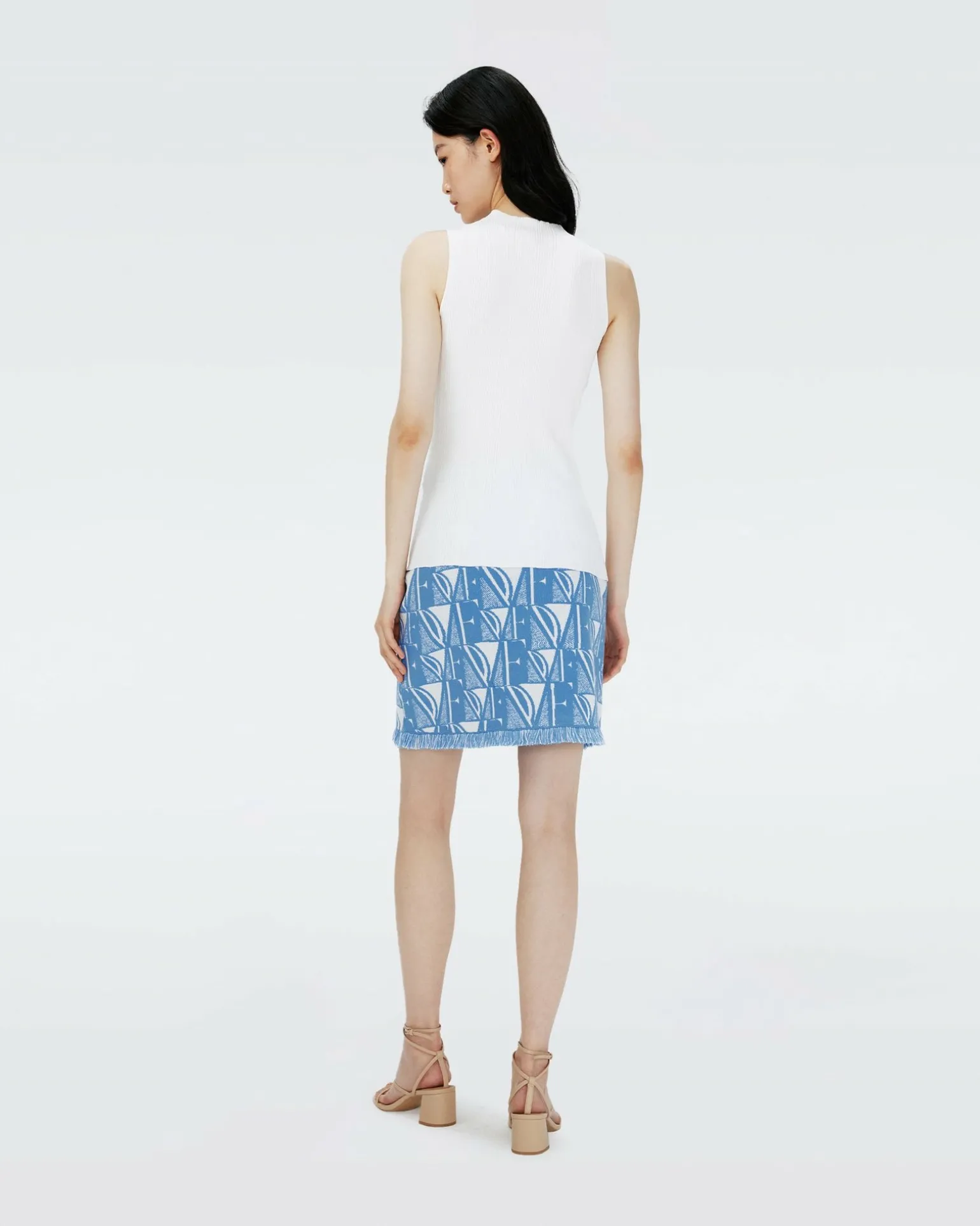 Dvf Alejandra Skirt In Dvf Logo Blue