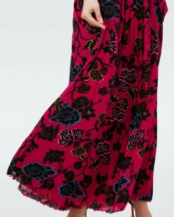 Dvf Anne Dress In China Vine Poison Pink Lg