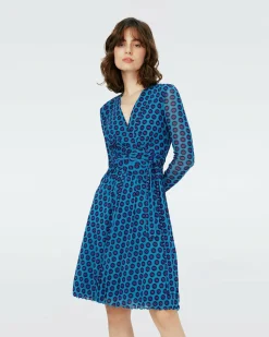 Dvf Brenda Dress In Flower Tie Barrier Reef