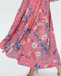 Dvf Cherie Dress In Celestial Batik Antique Pk Lg