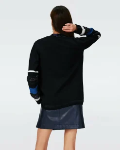 Dvf Ernest Cardigan In Stripe Blue