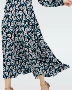 Dvf Gil Dress In Fortune Vine Ivory