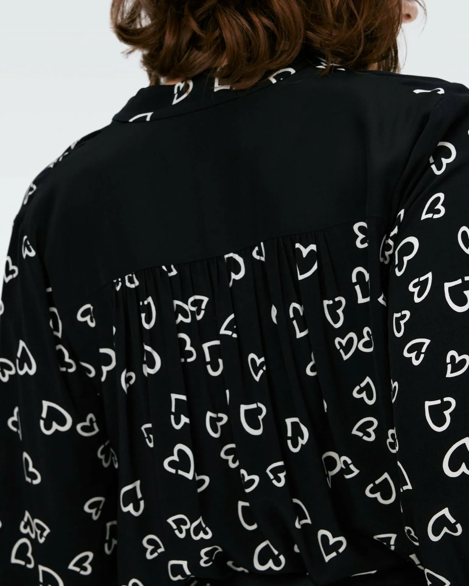 Dvf Ginny Two Blouse In Small Hearts/Blk