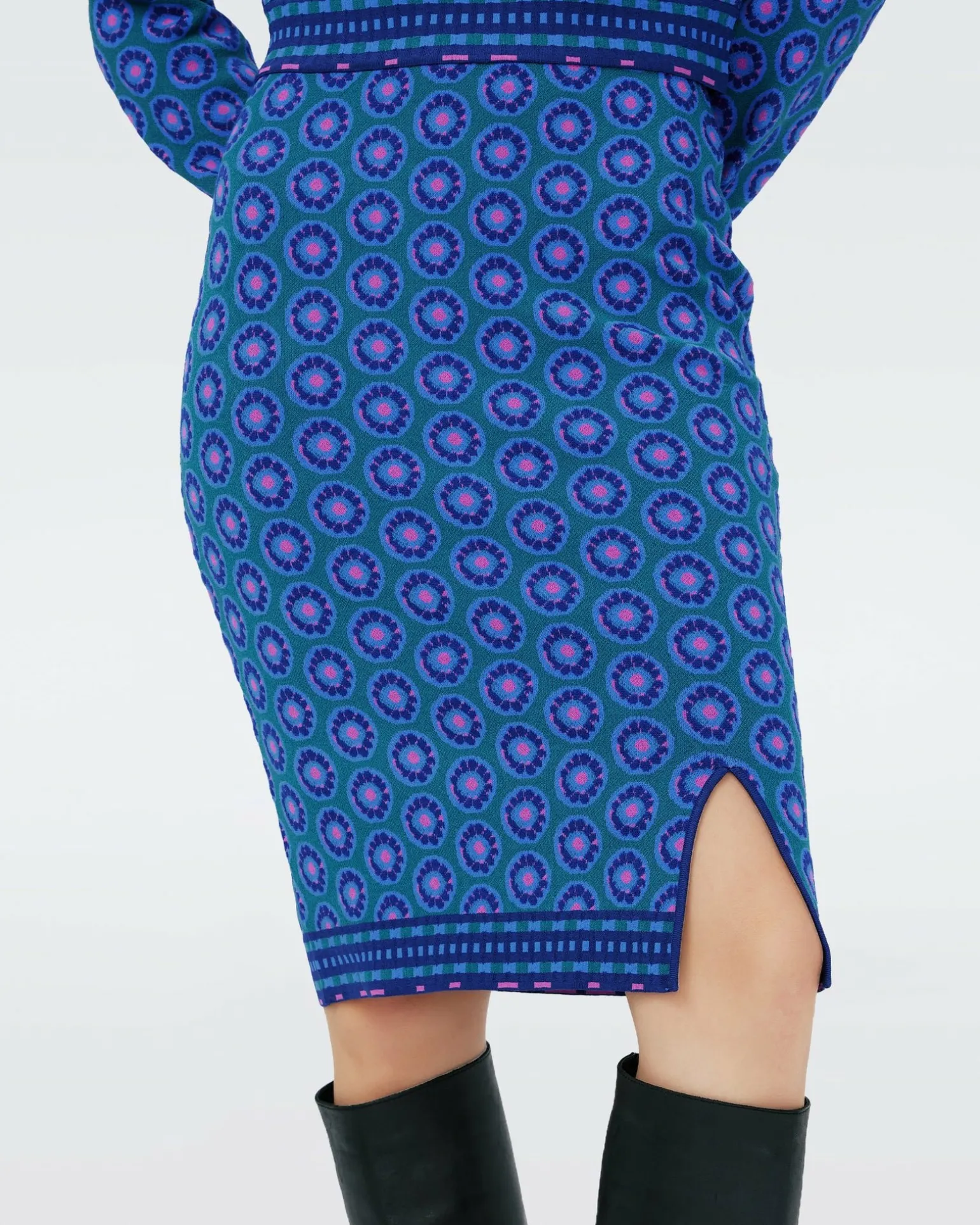 Dvf Gusta Skirt In Flower Tie Turquoise