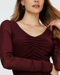 Dvf Gypsy Dress In Wine Pink