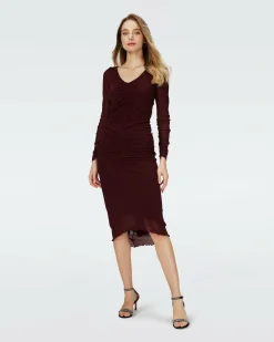 Dvf Gypsy Dress In Wine Pink