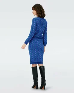 Dvf Iggy Top In Flower Tie Turquoise