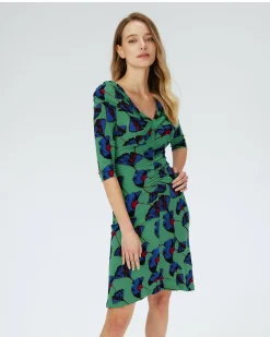 Dvf Jim Dress In Falling Gingko Venus Gn Med