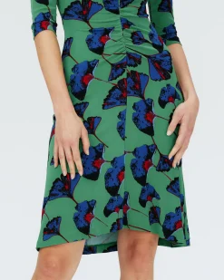 Dvf Jim Dress In Falling Gingko Venus Gn Med