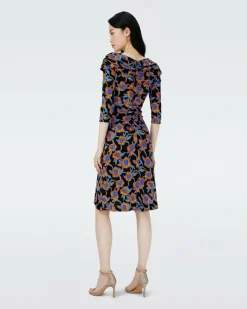 Dvf Jim Dress In Oracle Rose Sm Blk Coffee
