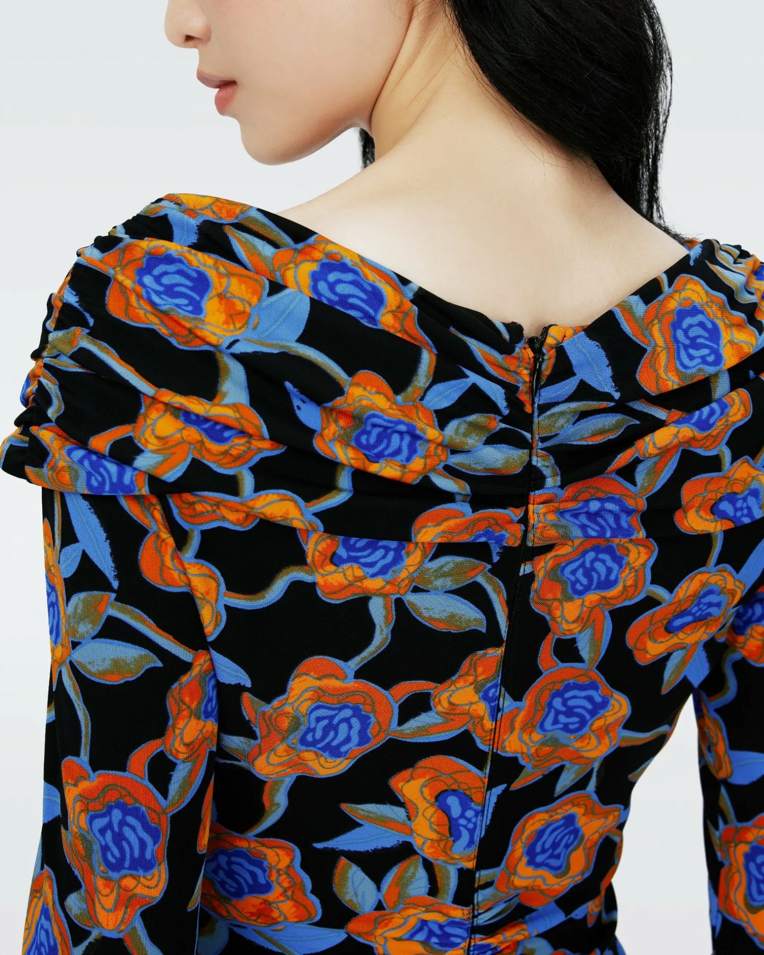 Dvf Jim Dress In Oracle Rose Sm Blk Coffee