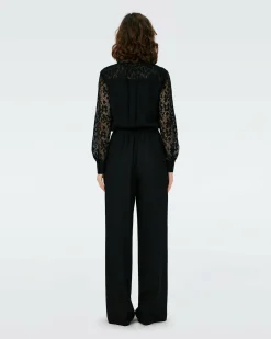 Dvf Louise Top In Black/Lace