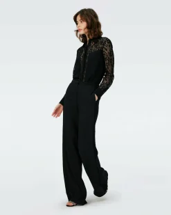 Dvf Louise Top In Black/Lace