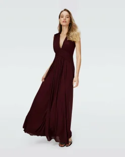Dvf Marika Dress In Wine Pink