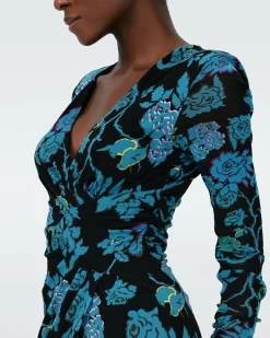 Dvf Nevine Dress In China Vine Blk/China Vine Blk
